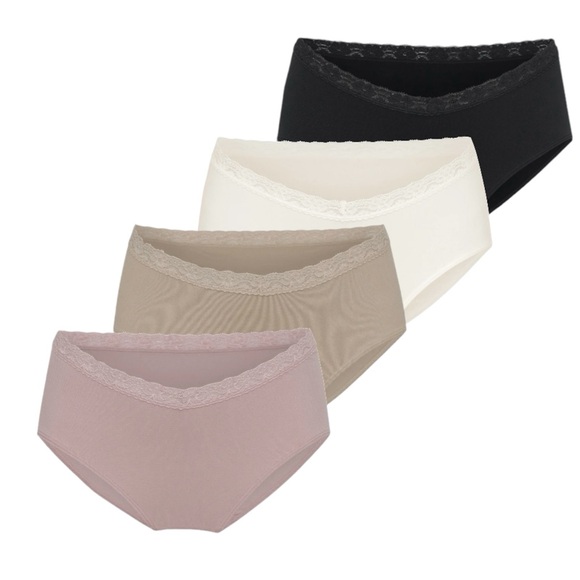 4-Pair Destination Maternity Lace Cooling Seamless Under Belly Bikini Panties - Picture 4 of 13